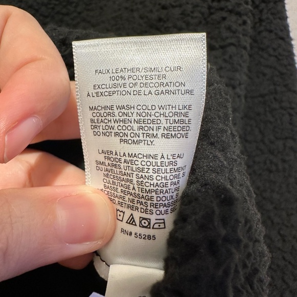 NWT Express soft sherpa jacket w/ faux leather trim - size XS - Picture 5 of 5